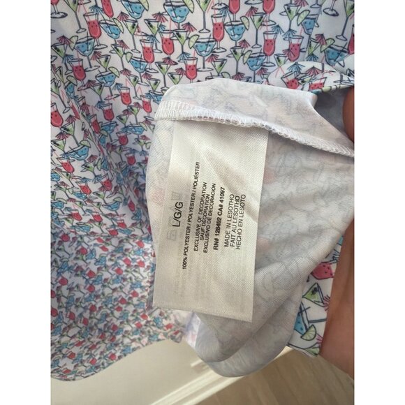 Greg Norman Womens Sleeveless Golf Shirt Drink Martini Margarita Shirt L Tropica - Picture 4 of 5